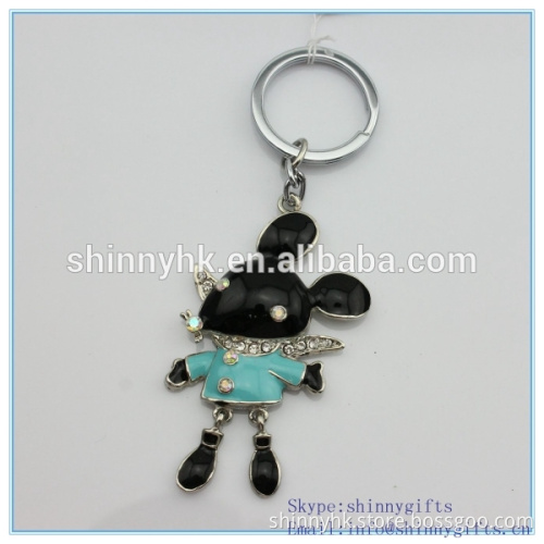 Shinny Gifts handmade enamel micke y mouse shaped key chain for giveaway gifts SI-SCK20140024